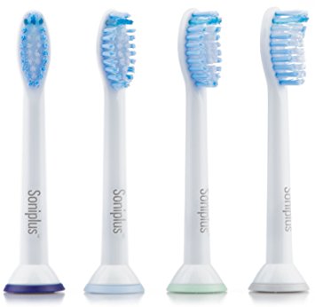 Soniplus New Standard Sensitive Replacement Toothbrush Heads for Philips Sonicare HX6053/6054, 4 Pack