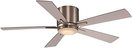 Trans Globe Lighting F-1017 BN 52" 5 Blade Hugger Indoor DC Motor Ceiling Fan - Wall Control and LED Light Kit Included