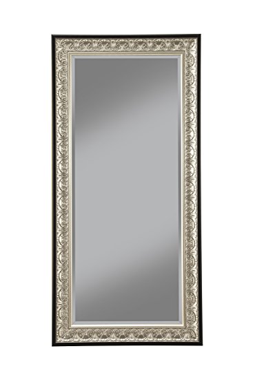 Sandberg Furniture 16011 Full Length Leaner Mirror Frame, Antique Silver/Black