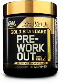 Optimum Nutrition Gold Standard Pre-Workout 30 Serve Supplement, Pineapple, 300 Gram