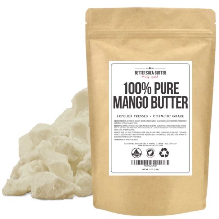 Pure Mango Butter by Better Shea Butter - Expeller Pressed Cosmetic Grade - Unscented Smooth Moisturizing Vegan - Can be Used as a Lighter Alternative to Unrefined Shea Butter - 1 LB 16 oz