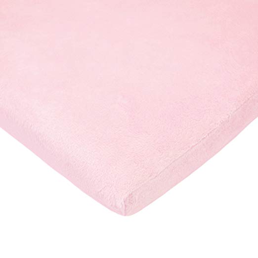 TL Care Heavenly Soft Chenille Fitted Cradle Sheet, Pink, for Girls