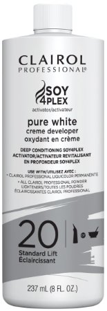 Clairol Professional Soy4plex Pure White Creme Hair Color Developer, 20 Volume