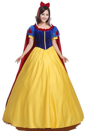 Deluxe Women's Cosplay Dress Costume Halloween Outfit Adult for Snow White Princess