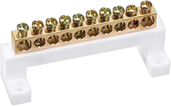 uxcell Terminal Block Connector Bar 10 Positions Single Row High Bridge Design Electric Barrier Bar