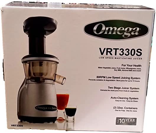 Omega Dual-Stage Vertical Single-Auger Low-Speed Juicer, White (Discontinued by Manufacturer)