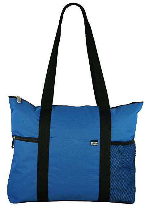 Shoulder Tote with Multiple Pockets and Zipper Closure