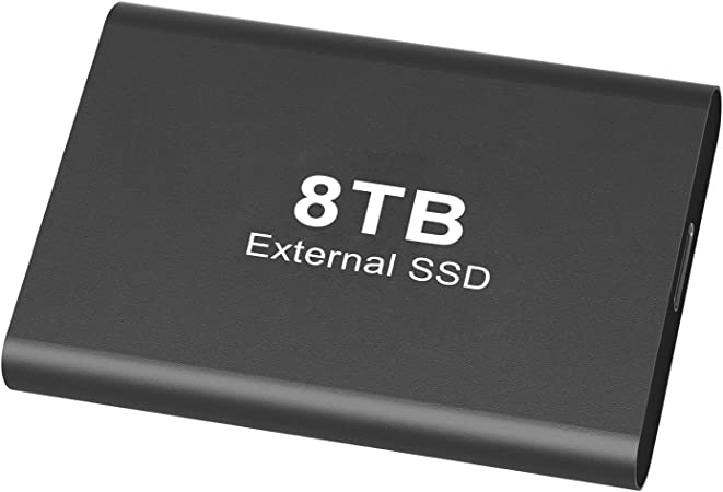8TB External Solid State Drive, Portable SSD Hard Drive - USB 3.1 Type C Data Storage Drive Computer Backup Drive, Type C to A Cable for PC Laptop, Compatible with XS Windows.