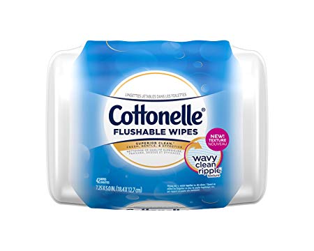 Cottonelle FreshCare Flushable, Refillable Cleansing Cloths Tub, 42 Count