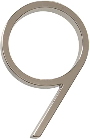 Distinctions by Hillman 843219 5-Inch Floating Mount House Brushed Nickel, Number 9