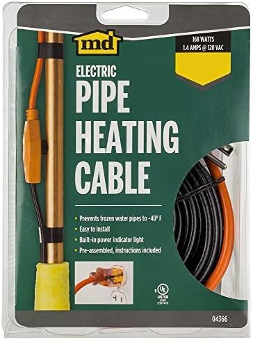 Pipe Heating Cable with Thermostat, 54-FT
