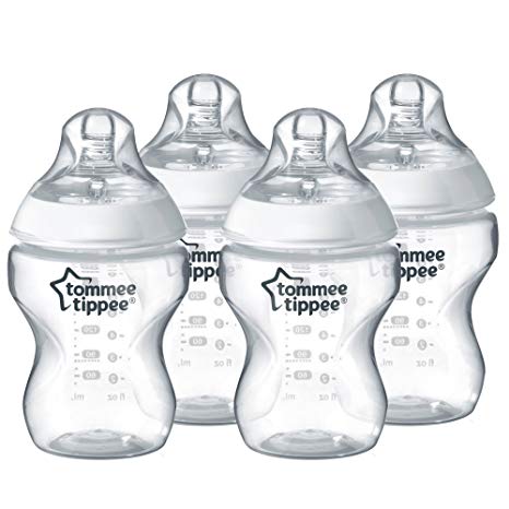 Tommee Tippee Closer to Nature Clear Bottles, 260 ml, Pack of 4