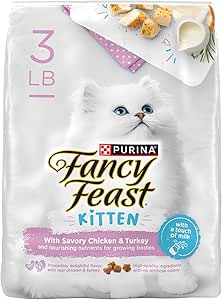 Purina Fancy Feast Kitten with Savory Chicken and Turkey Kitten Dry Food - 3 Pound (Pack of 1)