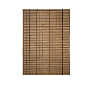 ALEKO BBL46X64BR Light Brown Bamboo Roman Wooden Roll Up Blinds Light Filtering Shades Privacy Drape 46 X 64 Inches