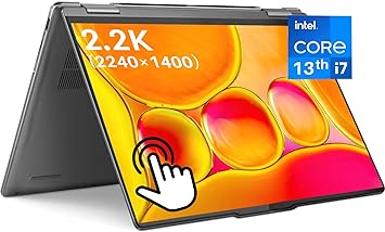 Lenovo 2023 Newest Yoga 7i 2-in-1 Laptop 14" 2.2K Touchscreen, 13th Intel Core i7-1355U, 16GB LPDDR5, 512GB SSD, WiFi 6E, Thunderbolt 4, Backlit KB, Fingerprint, Win 11, 12H Use, Bundle with JAWFOAL