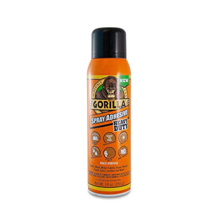 Gorilla Heavy Duty Spray Adhesive, Multipurpose and Repositionable, 14 ounce, Clear