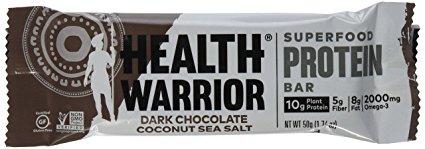 Health Warrior Superfood Protein Bar, Dark Chocolate Coconut Sea Salt, 21.2 Ounce, 12 Count