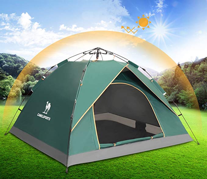 Camel 2-3 Person Family Automatic Hydraulic Tent Instant Pop Up Tent Anti UV Windproof Portable Tents For Camping