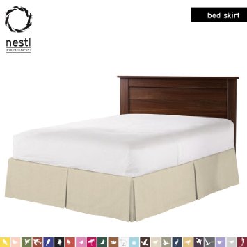 Bed Skirt Queen Size - Cream Ivory-Vanilla 100 Luxury Microfiber Double Brushed Dust Ruffle Nicely Designed to Cover Bed Legs and Frame By Nestl Bedding