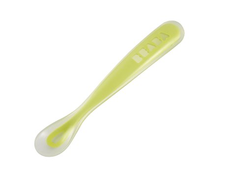 BEABA First Stage Silicone Spoon, Neon