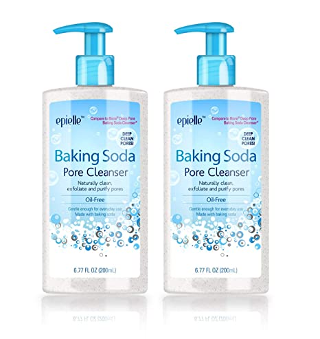 Epielle Baking Soda Pore Cleanser | Great for Maskne | Facial Cleanser | Face Wash for Oily Skin | Detoxify and Purify | Exfoliate Dead Cells | Oil-Free Deep Pore Cleanser | 6.77 FL OZ | 2 Pack