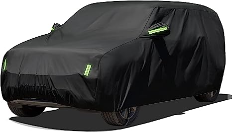 Sailnovo Bâche pour Voiture SUV Impermeable Noir Housse de Protection Auto SUV Étanche Couverture SUV 4.8 * 1.9 * 1.8m