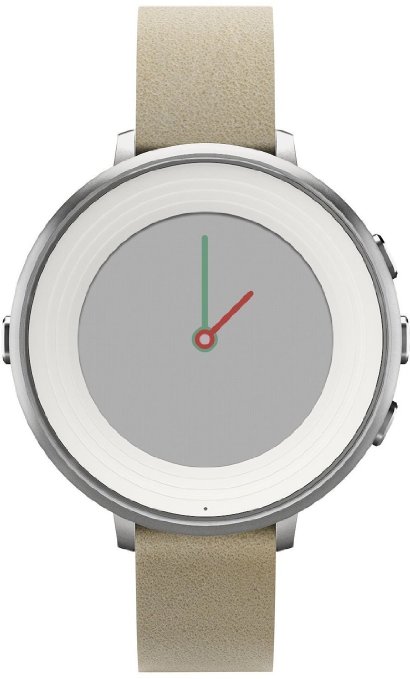 Pebble Time Round Smartwatch - Silver/Stone (14mm) (Certified Refurbished)