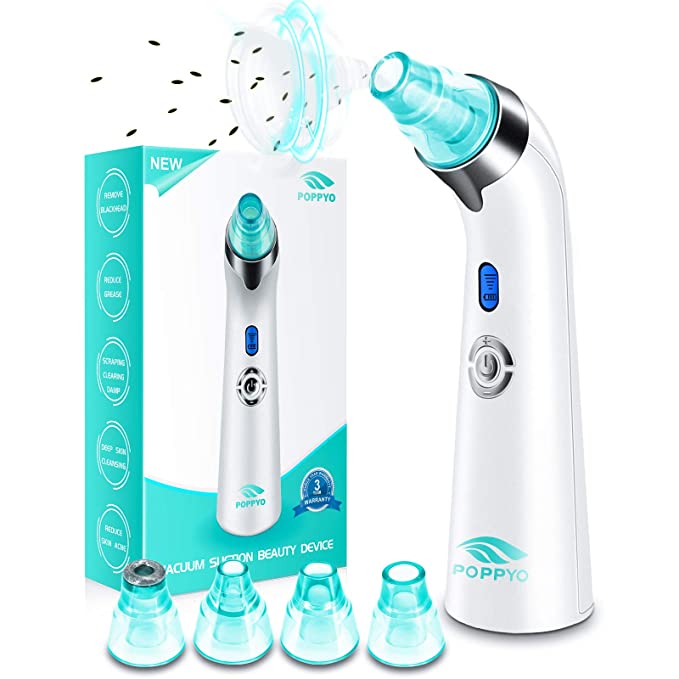 Blackhead Remover Pore Vacuum - Electric Blackhead Vacuum Cleaner Blackhead Extractor Tool Device Comedo Removal Suction Beauty Device for Women(Cyan)