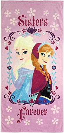 Jay Franco Disney Frozen Sister Queen Kids Bath/Pool/Beach Towel - Super Soft & Absorbent Fade Resistant Cotton Towel, Measuring 28" Inch x 58" Inch (Official Disney Product)