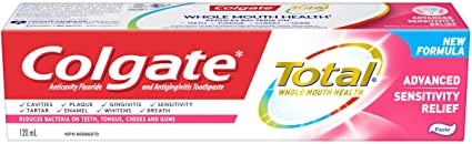 Colgate TOTAL ADVANCED Sensitive Toothpaste, 120 Milliliters