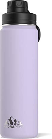 Hydrapeak 24 oz Insulated Water Bottle with Chug Lid - Reusable Leak Proof Stainless Steel Water Bottles, Double Wall Vacuum Insulation | 24 Hours Cold and 12 Hours Hot (Orchid)