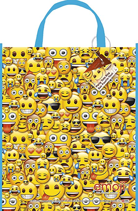 Large Plastic Emoji Goodie Bag, 13" x 11"