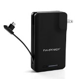 3-in-1 RAVPower Portable Charger Savior 9000mAh Built-in Micro-USB connector and AC Plug External Battery Pack Power bank Travel Charger iSmart Technology Fast ChargingApple adapter Not Included