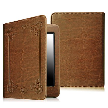 Fintie Kindle Paperwhite Folio Case - The Book Style PU Leather Cover with Auto Sleep/Wake Feature for All-New Amazon Kindle Paperwhite (Fits All versions: 2012, 2013, 2014 and 2015 All-New 300 PPI Versions with 6" Display and Built-in Light), Vintage Antique Bronze