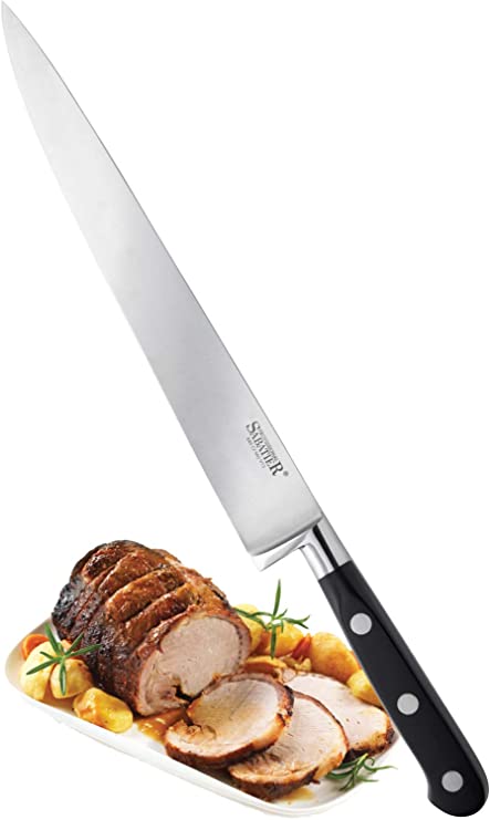 Sabatier Professional Kitchen Carving Knife - 8in/20cm Full Tang Blade Forged from High Quality Taper Ground Stainless Steel, Triple Rivet Comfort Handle. Sharper for Longer, by Taylors Eye Witness
