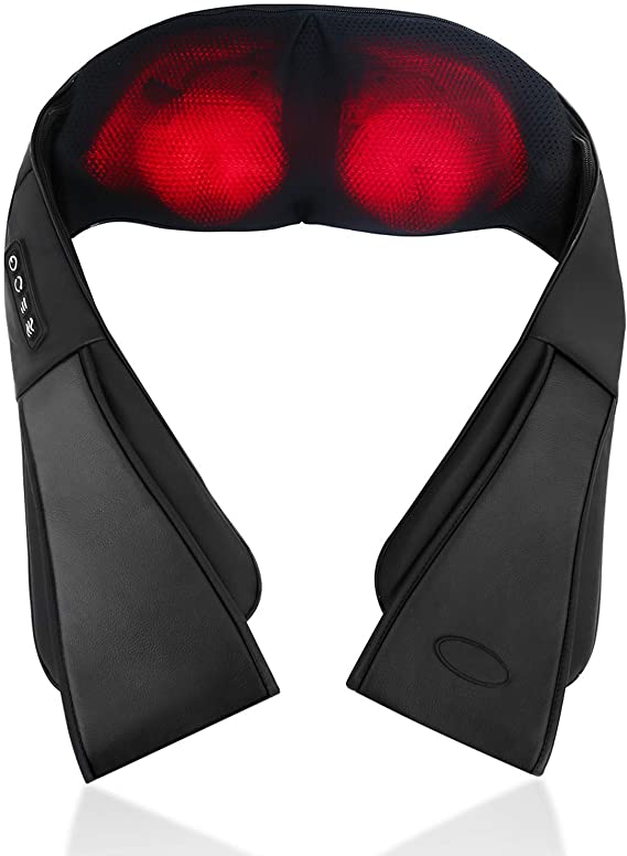 Back Massager, Back Neck Massager with Heat, Electric Shoulder Massager, Kneading Massage Pillow for Neck, Back, Shoulder, Foot, Leg, Muscle Pain Relief, Home,Office,Car Use