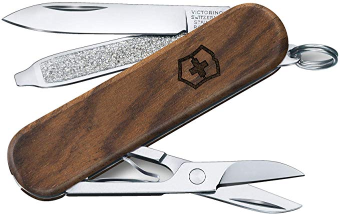 Victorinox Swiss Army Classic SD Pocket Knife Multi-Tool - Walnut Wood