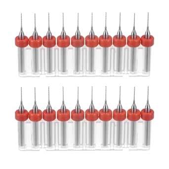 uxcell PCB Drill Bits 0.6mm Tungsten Carbide Rotary Tool Jewelry CNC Engraving Print Circuit Board Micro Drill Bits 1/8 Inch Shank 2 Set (20 Pcs)