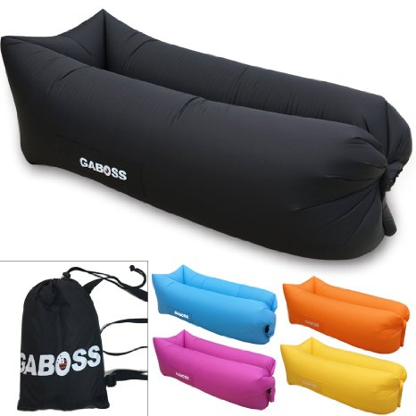 GABOSS -Inflatable Lounger Air Filled Balloon Furniture, Hangout Bean Bag, Outdoor or Indoor Air Sleeping Sofa, Couch, Portable Waterproof Compression Sacks for Camping, Beach, Park, Backyard