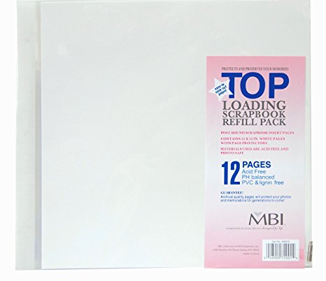 MBI by MCS 12-Inch by 12-Inch Scrapbook Expansion Pages, 6 sheet Count, 12 pages