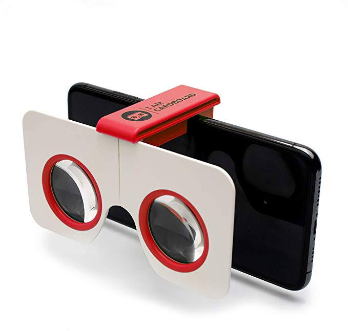 I Am Cardboard Pocket 360 Mini VR Headset | The Best Google Cardboard Virtual Reality Glasses | Google Cardboard v2 Inspired | Small and Unique Travel Gift Under 25 Dollars (Red)