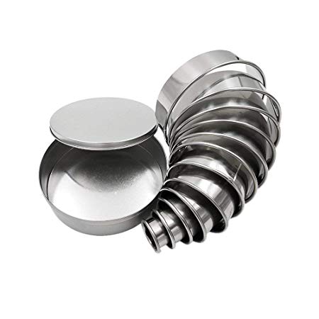 Ouddy Round Cookie Biscuit Cutter Set - 12 Graduated Circle Pastry Donut Doughnut Cutters Round Cookie Cutters Circle Stainless Steel Metal Ring Baking Molds