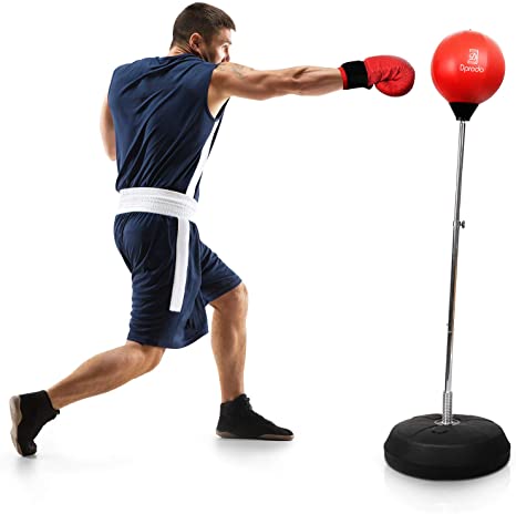 Punching Bag with Stand Freestanding Boxing Bag, Dprodo Adjustable Speed Reflex Training Bag for Adults Kids plus Boxing Gloves, Workout Punch Set for Home Gym
