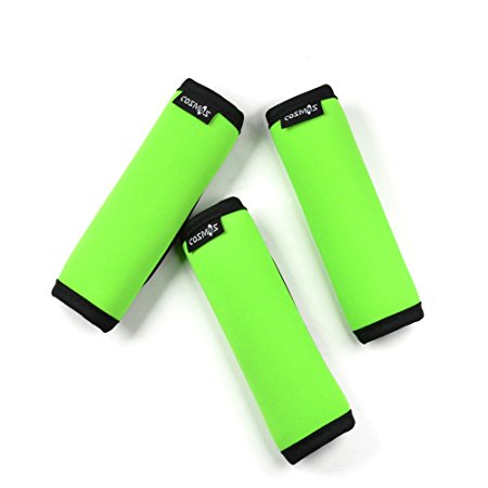 Cosmos ® 3 PCS Green Color Comfort Neoprene Handle Wraps/Grip/Identifier for Travel Bag Luggage Suitcase