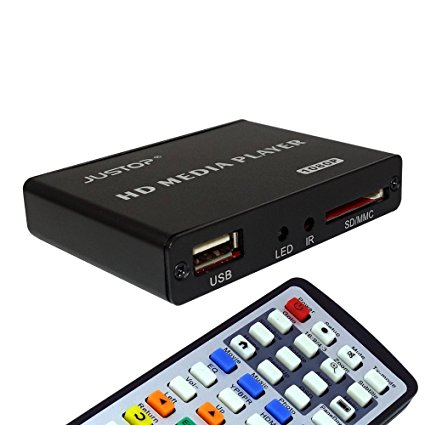 JUSTOP HD Media Box Player Full HD 1080P HDMI Out, 5.1 Surround Sound Out - Play Movies / Music / Photos / Files directly on your TV