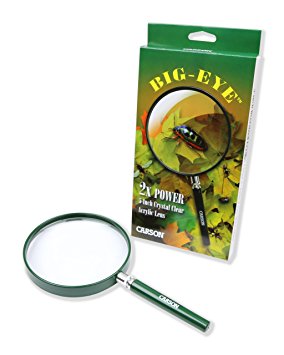 Carson BigEye Magnifiers with Oversized 5.0 inch Distortion-Free Lens for Reading, Inspection, Exploring, Hobby, Crafts and Tasks (HU-20, HU-20AMMU)