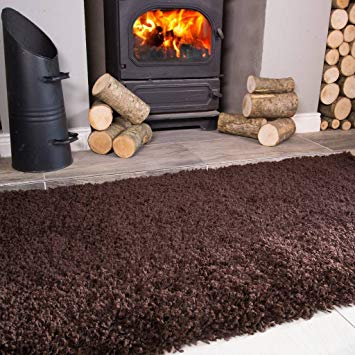 The Rug House Ontario Brown Fireside Fireplace Mantelpiece Hearth Shaggy Shag Fluffy Living Room Area Rug