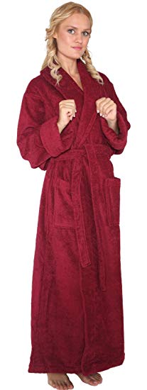 Arus Women's Optimal Style Full Length Thick Shawl Collar Turkish Bathrobe