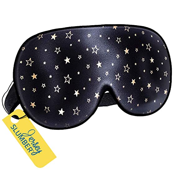 Jersey Slumber 100% Silk Sleep Mask For A Full Night's Sleep | Comfortable & Super Soft Eye Mask With Adjustable Strap | Works With Every Nap Position | Ultimate Sleeping Aid/Blindfold, Blocks Light