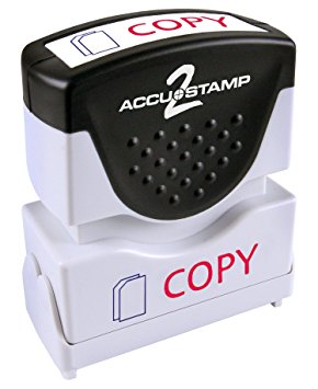 Accustamp2 Pre-Inked Message Stamp, "COPY" , 1/2" x 1-5/8" Impression, Red and Blue Ink (035532)